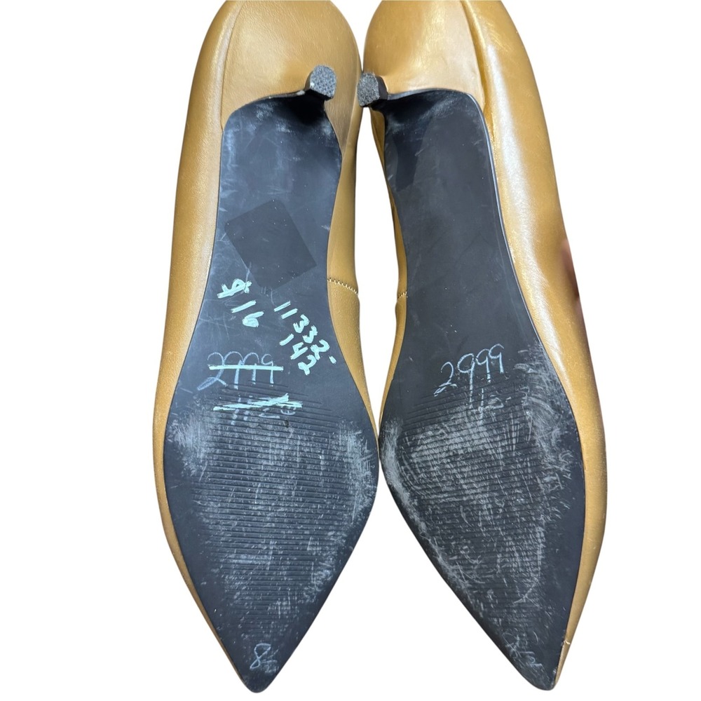 Nine West Ravin Womens 8.5 Beige Leather Pointed Toe Kitten Heel Pumps 26980414 - Picture 8 of 10